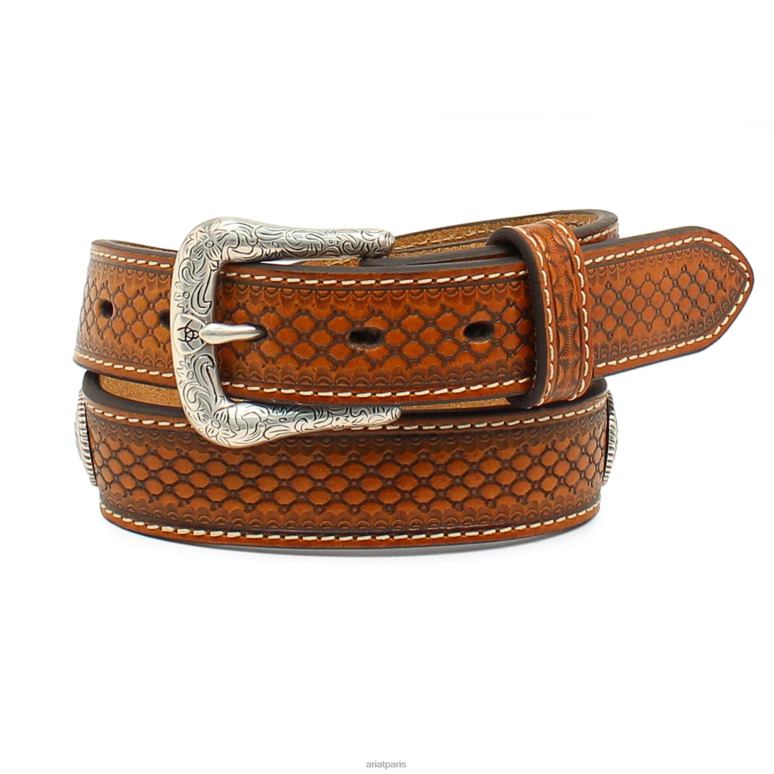 RJ66P4168 ceinture ornée de perles Ariat accessoires brun enfants