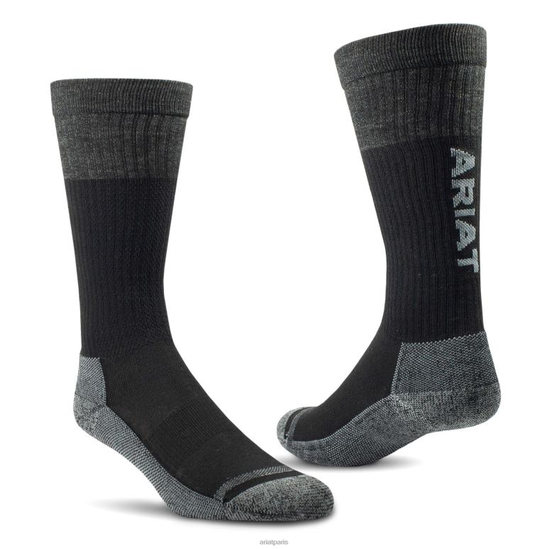 RJ66P4177 Venttek sur les chaussettes de botte de mollet, pack de 2 paires Ariat accessoires noir enfants
