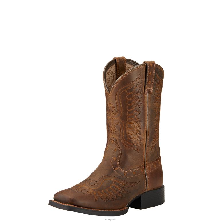 RJ66P3834 honneur de la botte western Ariat chaussure marron vieilli enfants