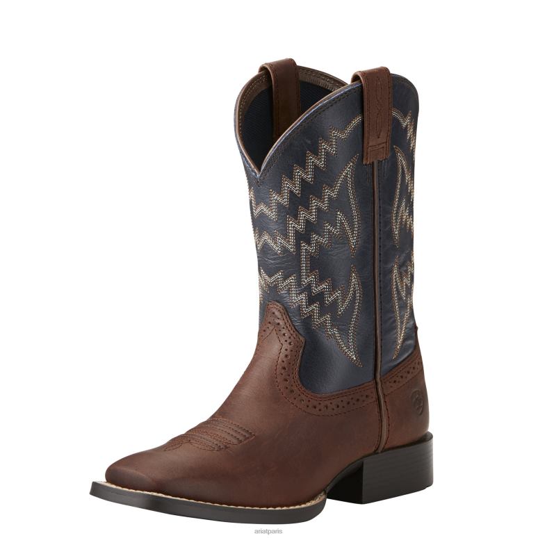 RJ66P3839 botte occidentale de magnat Ariat chaussure brun effronté enfants