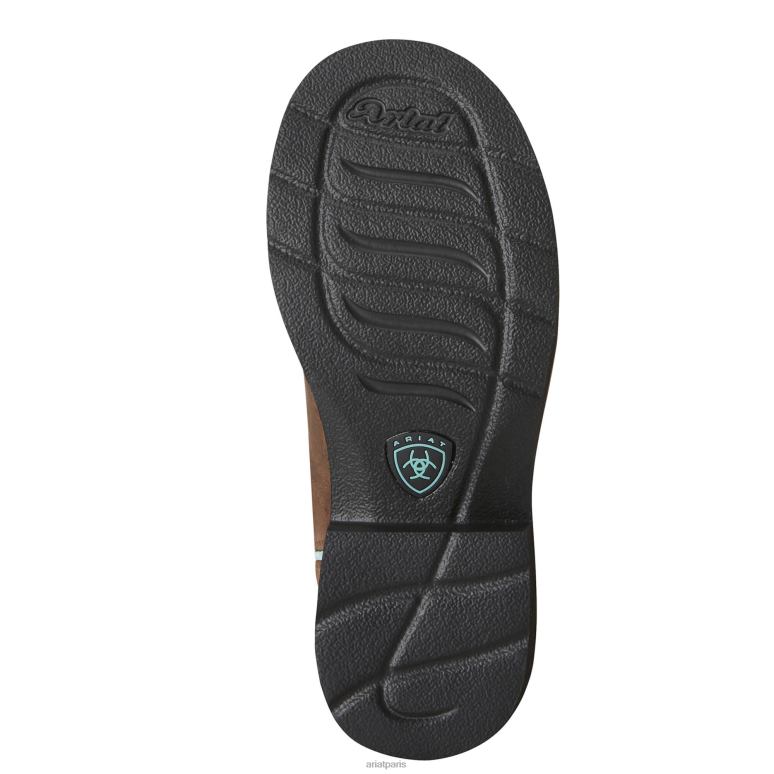 RJ66P3844 probablement une botte western Ariat chaussure marron vieilli enfants