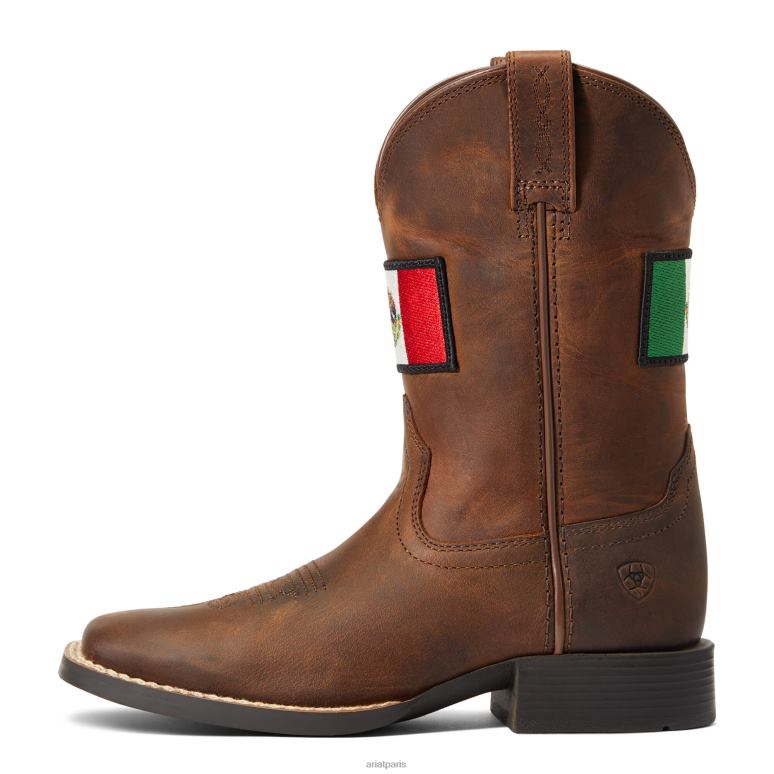 RJ66P3848 botte western orgullo mexicano ii Ariat chaussure marron vieilli enfants