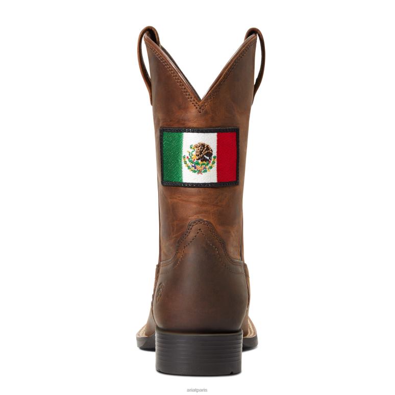 RJ66P3848 botte western orgullo mexicano ii Ariat chaussure marron vieilli enfants