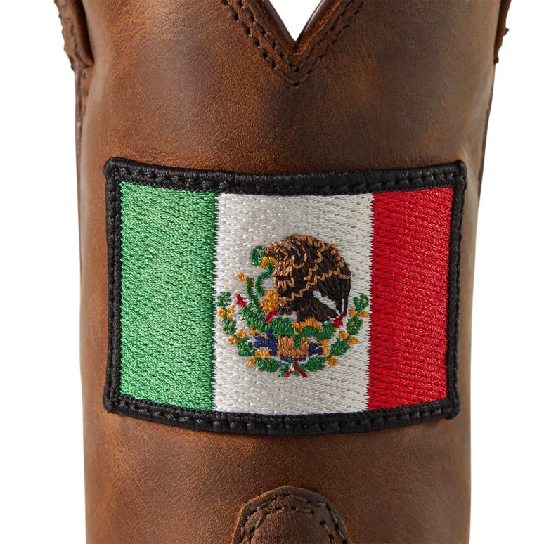 RJ66P3848 botte western orgullo mexicano ii Ariat chaussure marron vieilli enfants