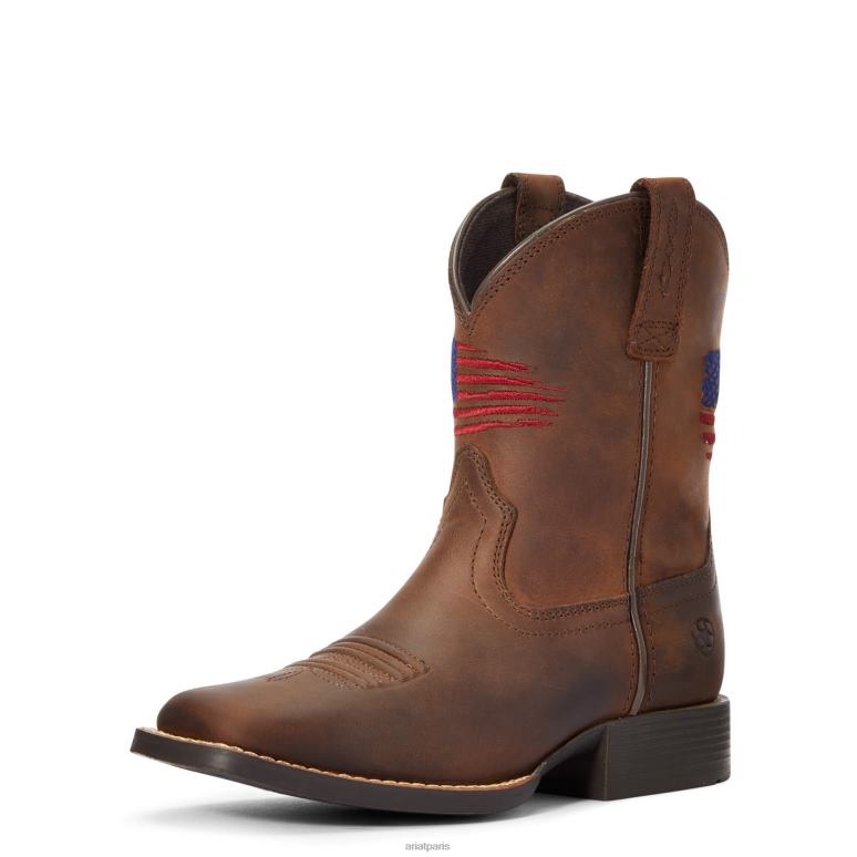 RJ66P3868 botte occidentale patriot ii Ariat chaussure marron vieilli enfants
