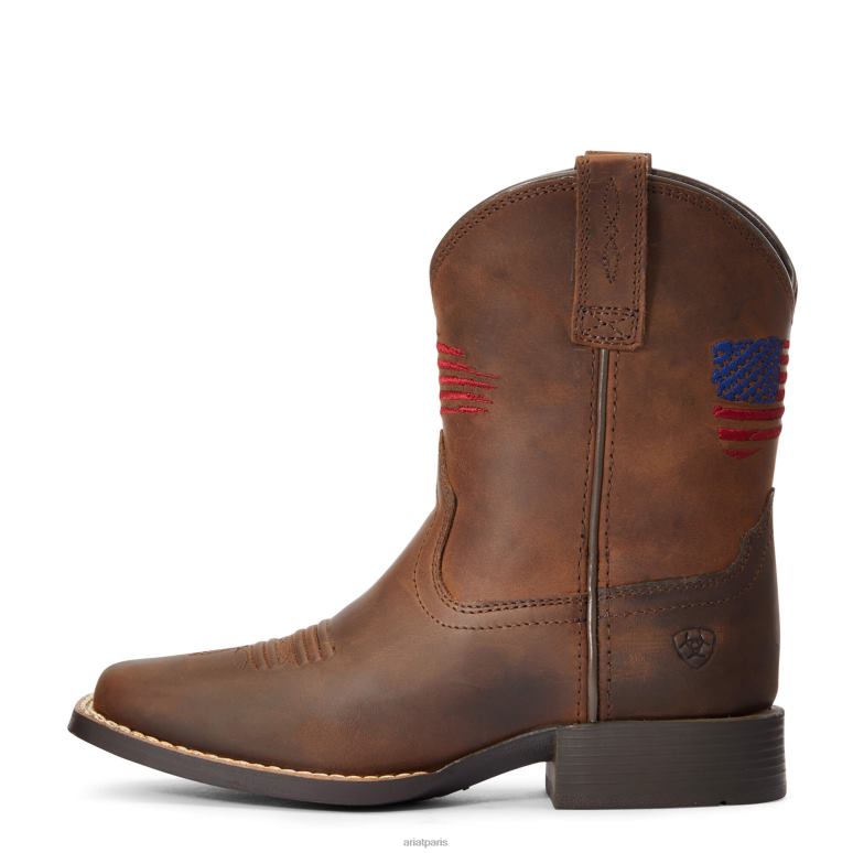 RJ66P3868 botte occidentale patriot ii Ariat chaussure marron vieilli enfants