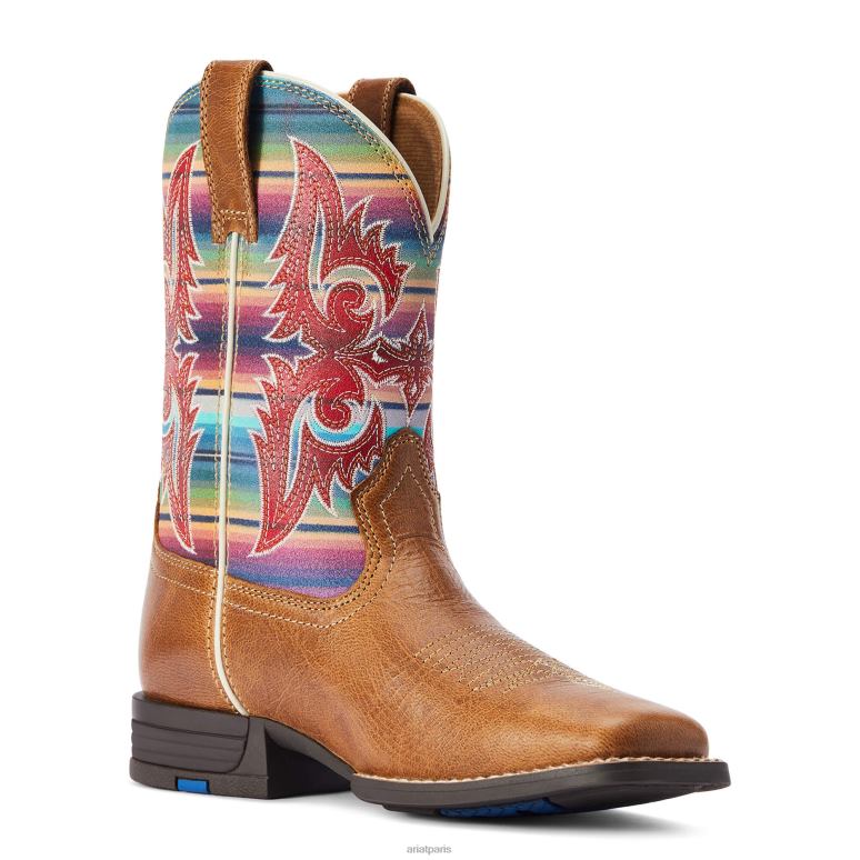 RJ66P3883 botte western lonestar Ariat chaussure bronzage de crête enfants