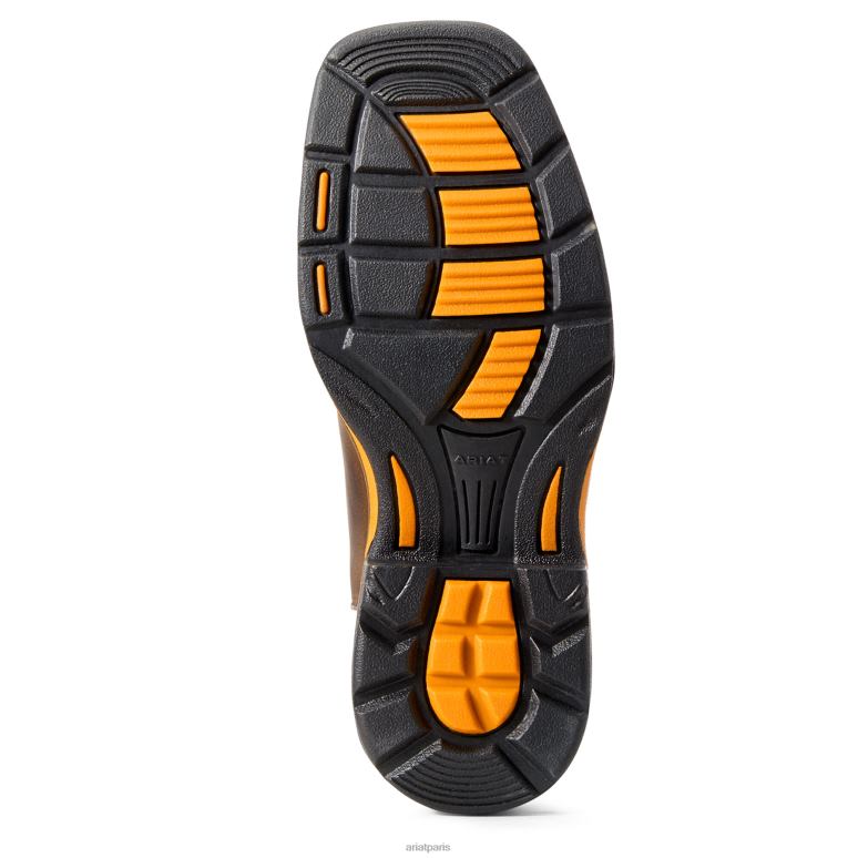 RJ66P3886 botte large à bout carré Workhog Ariat chaussure terre sombre enfants