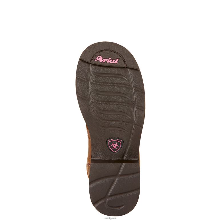 RJ66P3895 botte western de cowgirl fatbaby Ariat chaussure marron poudré enfants