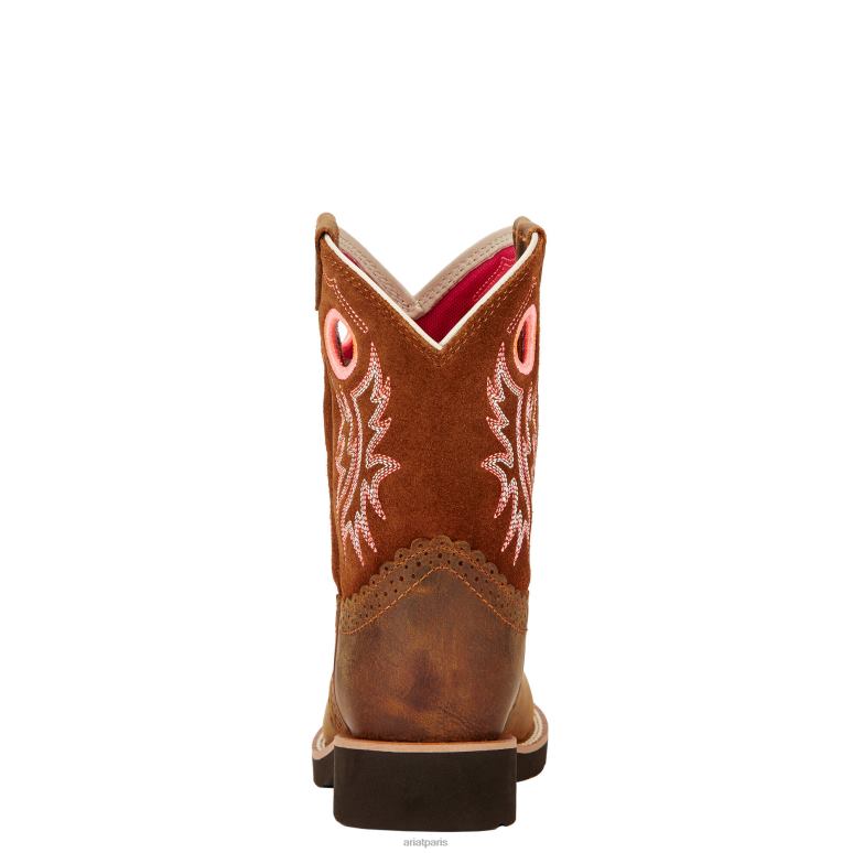 RJ66P3895 botte western de cowgirl fatbaby Ariat chaussure marron poudré enfants
