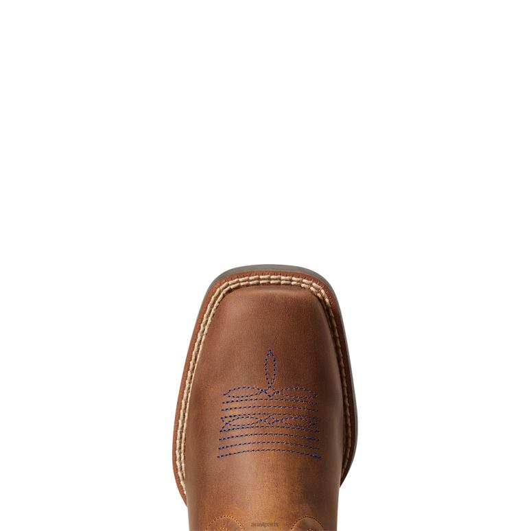 RJ66P3926 botte western à double kicker Ariat chaussure marron vieilli enfants