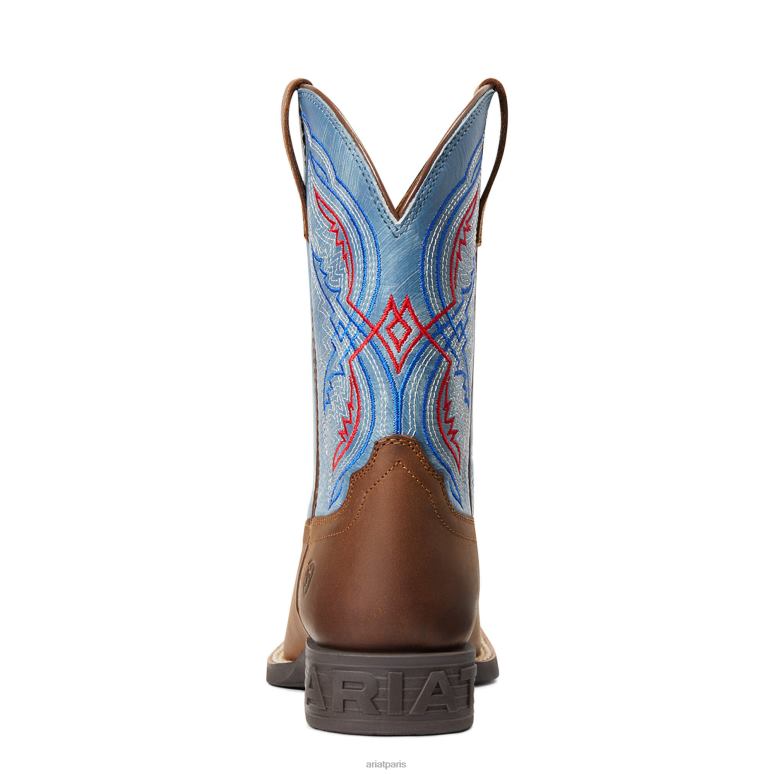 RJ66P3926 botte western à double kicker Ariat chaussure marron vieilli enfants