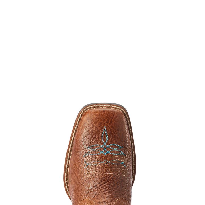 RJ66P3930 botte western lonestar Ariat chaussure chemin de terre rouge enfants