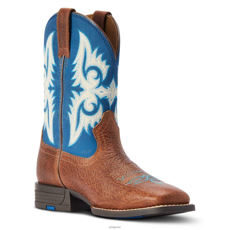 RJ66P3930 botte western lonestar Ariat chaussure chemin de terre rouge enfants