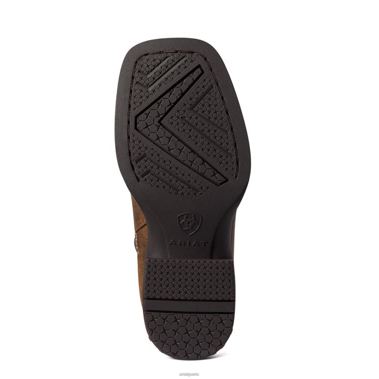 RJ66P3933 botte western tempête enfant Ariat chaussure marron antique enfants