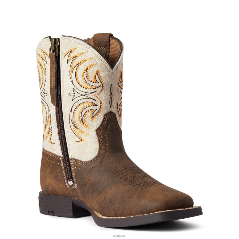 RJ66P3933 botte western tempête enfant Ariat chaussure marron antique enfants