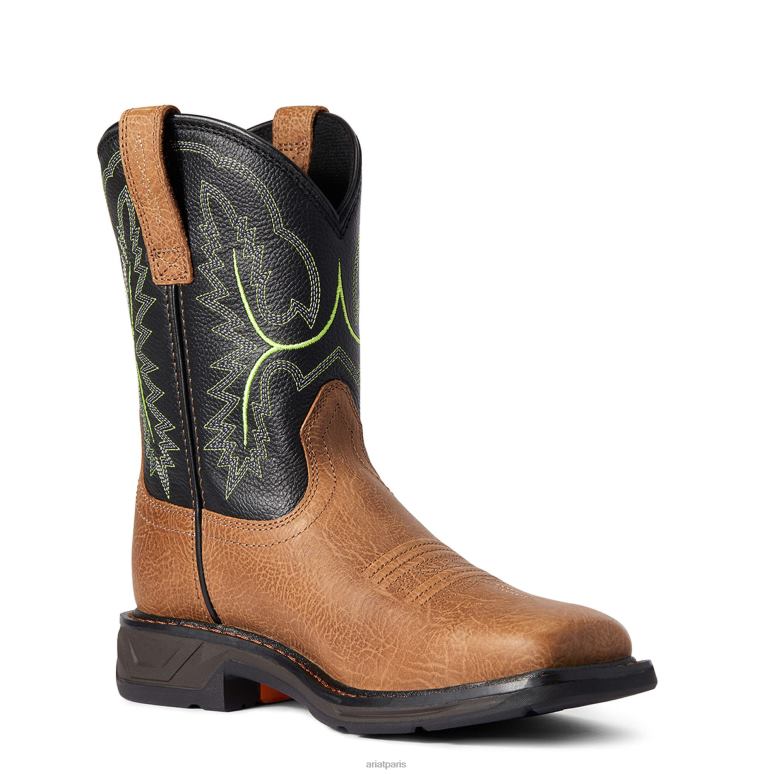 RJ66P3935 botte large à bout carré Workhog XT Ariat chaussure écorce roulée enfants