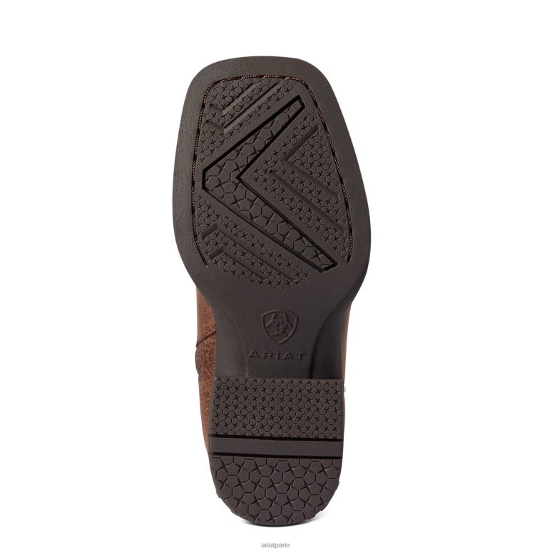 RJ66P3941 Stylo de tri pour enfants, botte western Ariat chaussure chocolat adobe enfants
