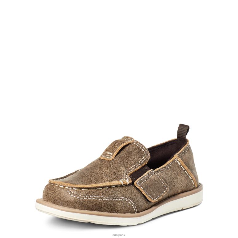 RJ66P3911 croiseur enfant Ariat chaussure bombardier marron enfants