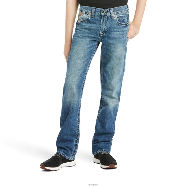 RJ66P3983 Jean droit empilable B5 Slim Charger Ariat collections dakota enfants