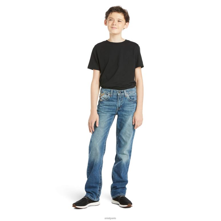 RJ66P3983 Jean droit empilable B5 Slim Charger Ariat collections dakota enfants