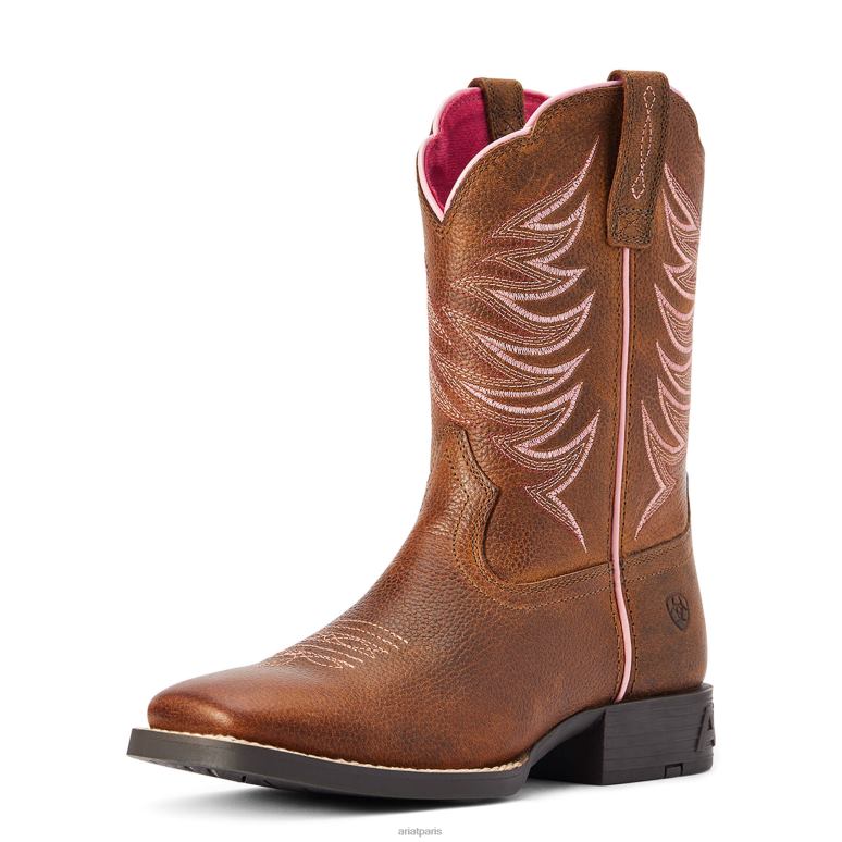 RJ66P3827 botte western firecatcher Ariat collections brun tapageur enfants