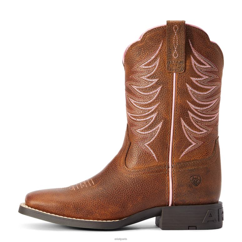 RJ66P3827 botte western firecatcher Ariat collections brun tapageur enfants