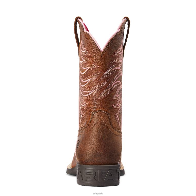RJ66P3827 botte western firecatcher Ariat collections brun tapageur enfants