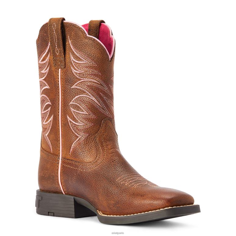 RJ66P3827 botte western firecatcher Ariat collections brun tapageur enfants