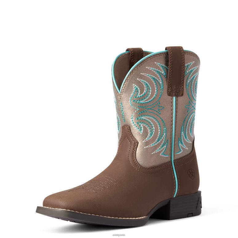 RJ66P3853 botte western tempête Ariat collections argile riche enfants