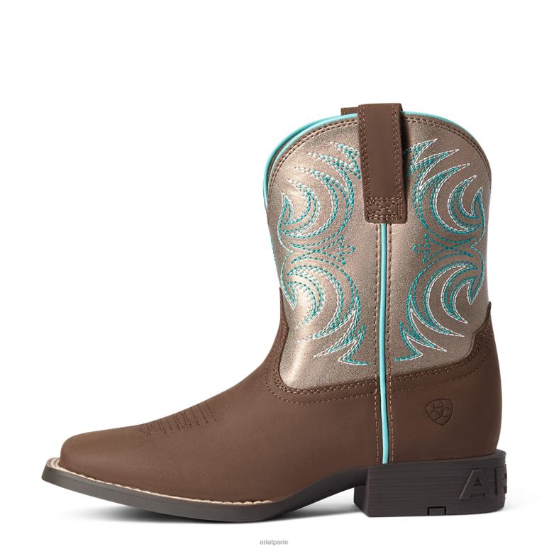 RJ66P3853 botte western tempête Ariat collections argile riche enfants