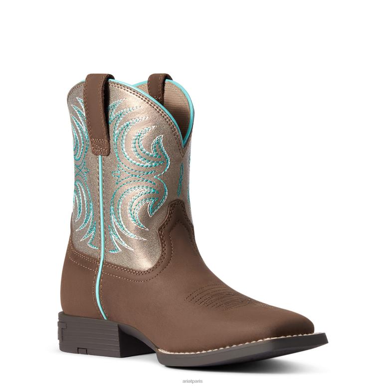 RJ66P3853 botte western tempête Ariat collections argile riche enfants