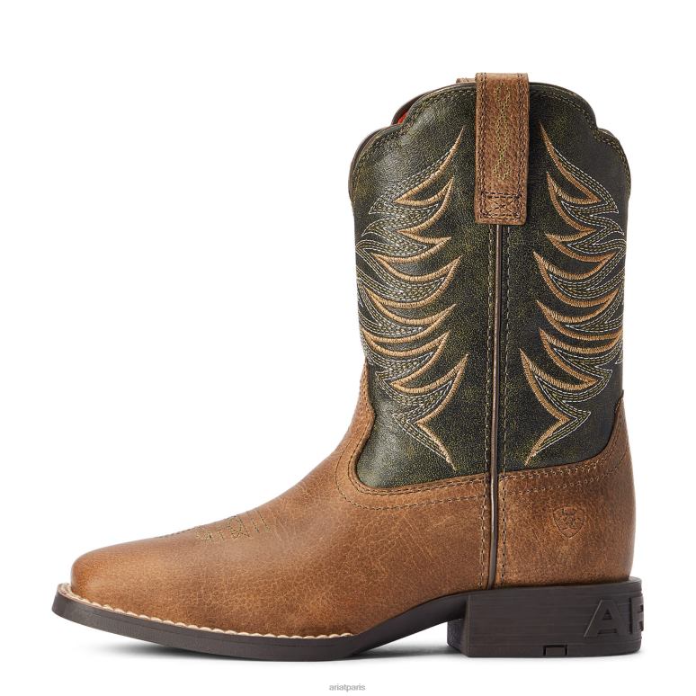 RJ66P3875 botte western firecatcher Ariat collections marron vieilli enfants