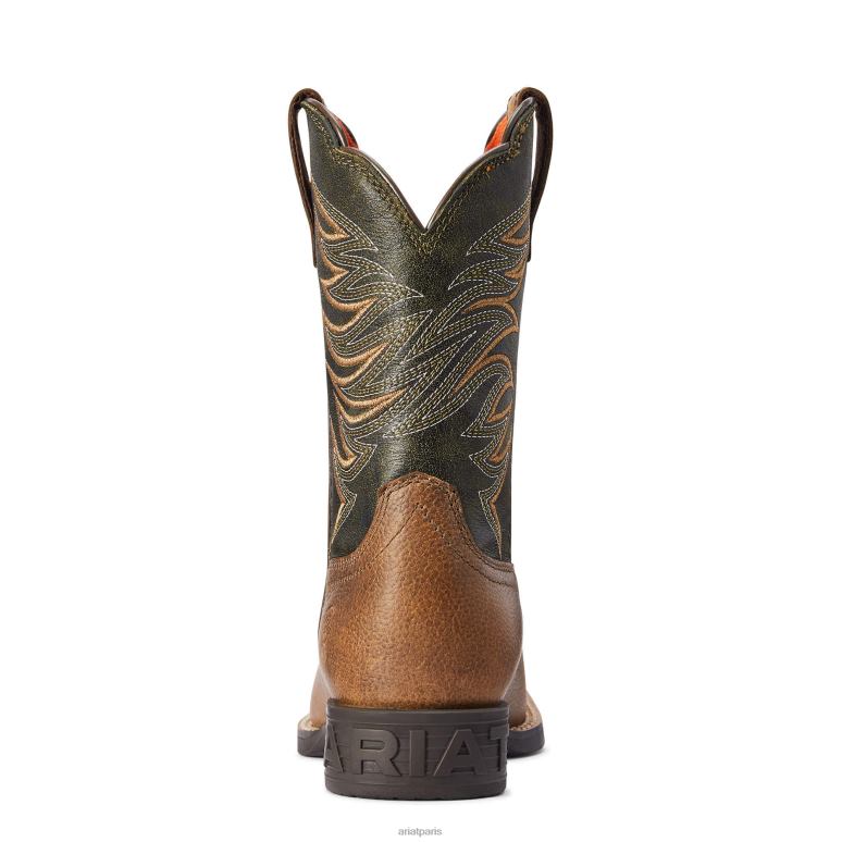 RJ66P3875 botte western firecatcher Ariat collections marron vieilli enfants