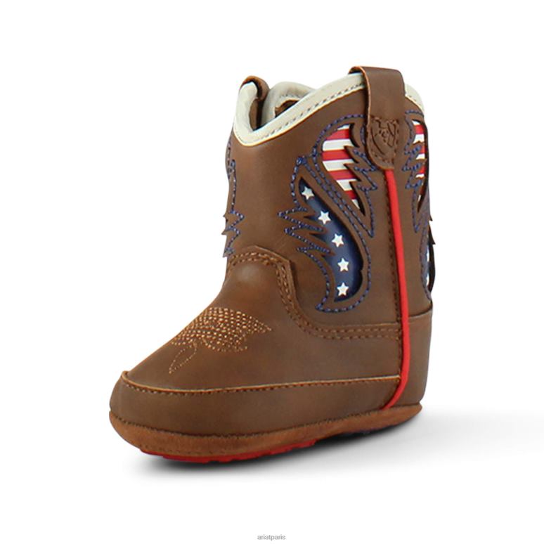 RJ66P3852 Lil Stompers George Boot Ariat collections brun enfants