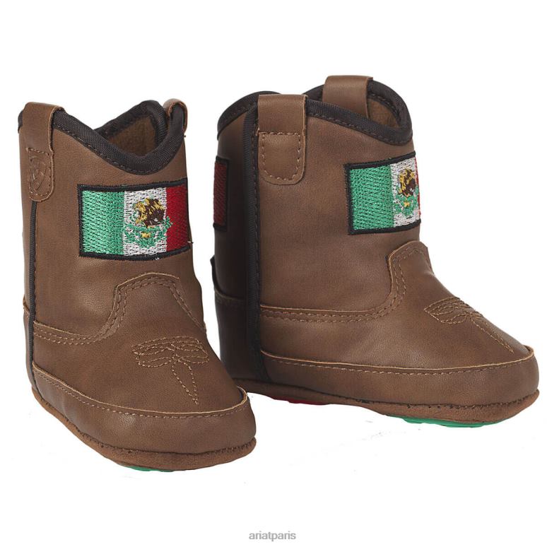 RJ66P3857 démarrage du Mexique Lil Stompers Ariat collections brun enfants