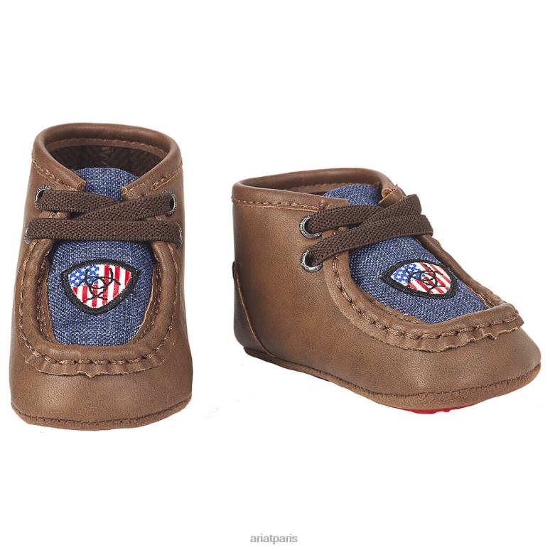 RJ66P3919 Lil Stompers Etats-Unis Spitfire Ariat collections brun enfants