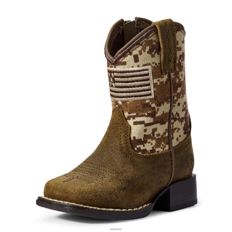 RJ66P3869 Botte de Dallas des Lil' Stompers Ariat collections brun enfants