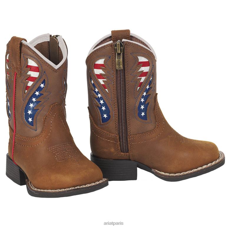 RJ66P3904 Lil Stompers George Boot Ariat collections brun enfants