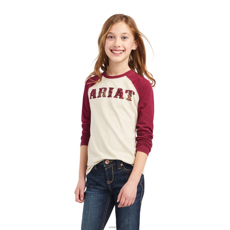 RJ66P4031 véritable chemise de baseball Zuma Ariat vêtements bruyère à l'avoine enfants