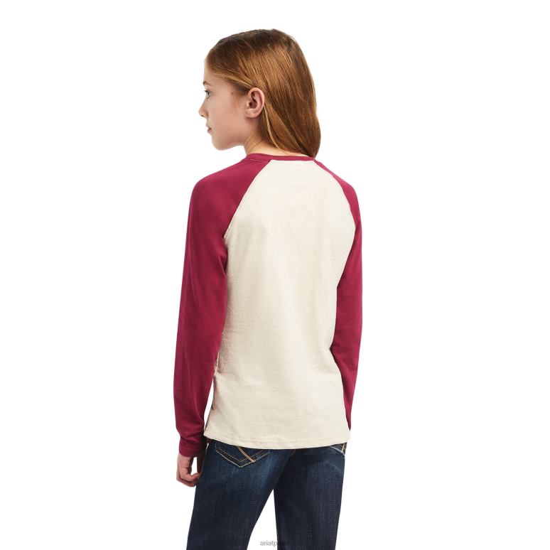 RJ66P4031 véritable chemise de baseball Zuma Ariat vêtements bruyère à l'avoine enfants