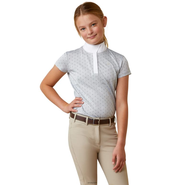 RJ66P4040 chemise de spectacle aptos Ariat vêtements point gris perle enfants