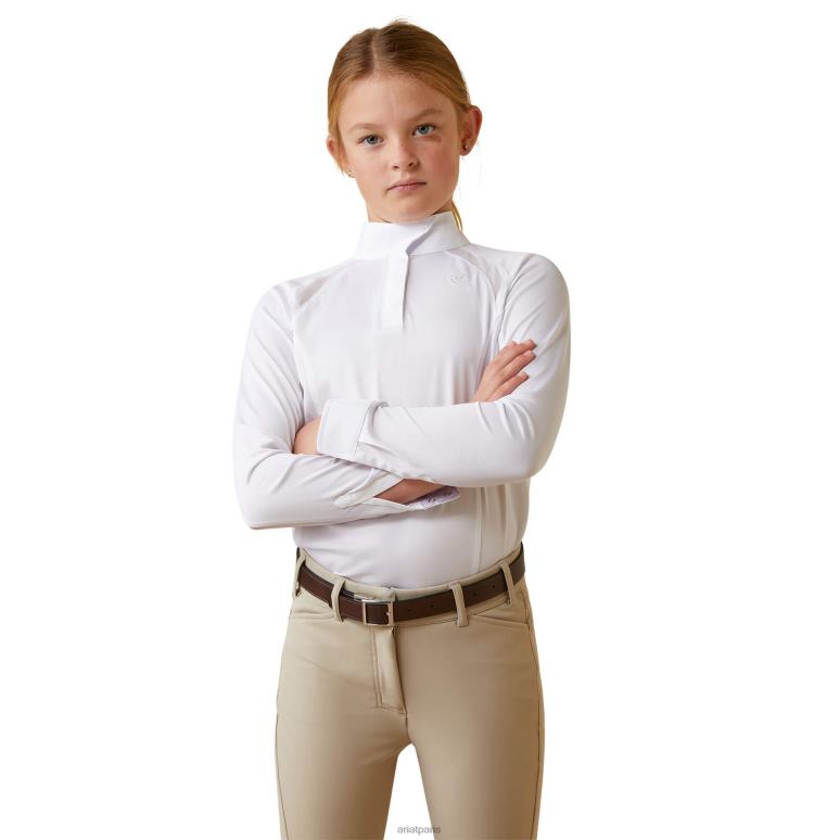 RJ66P4043 chemise de concours sunstopper pro 2.0 Ariat vêtements blanc enfants