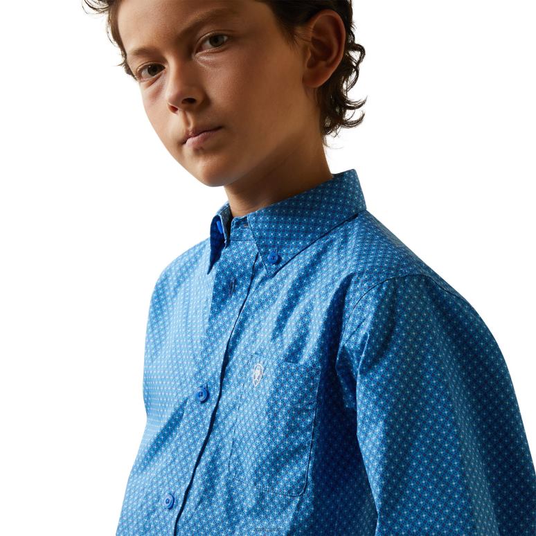 RJ66P4068 chemise classique lloyd Ariat vêtements bleu enfants