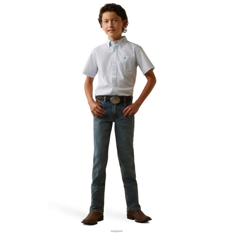 RJ66P4073 chemise coupe classique luca Ariat vêtements blanc enfants
