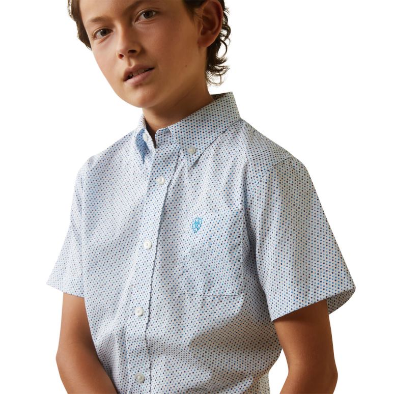 RJ66P4073 chemise coupe classique luca Ariat vêtements blanc enfants