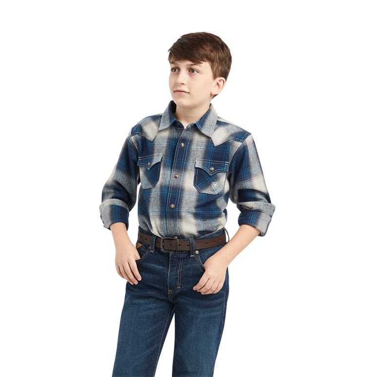 RJ66P4076 chemise coupe rétro halston Ariat vêtements tour Eiffel enfants