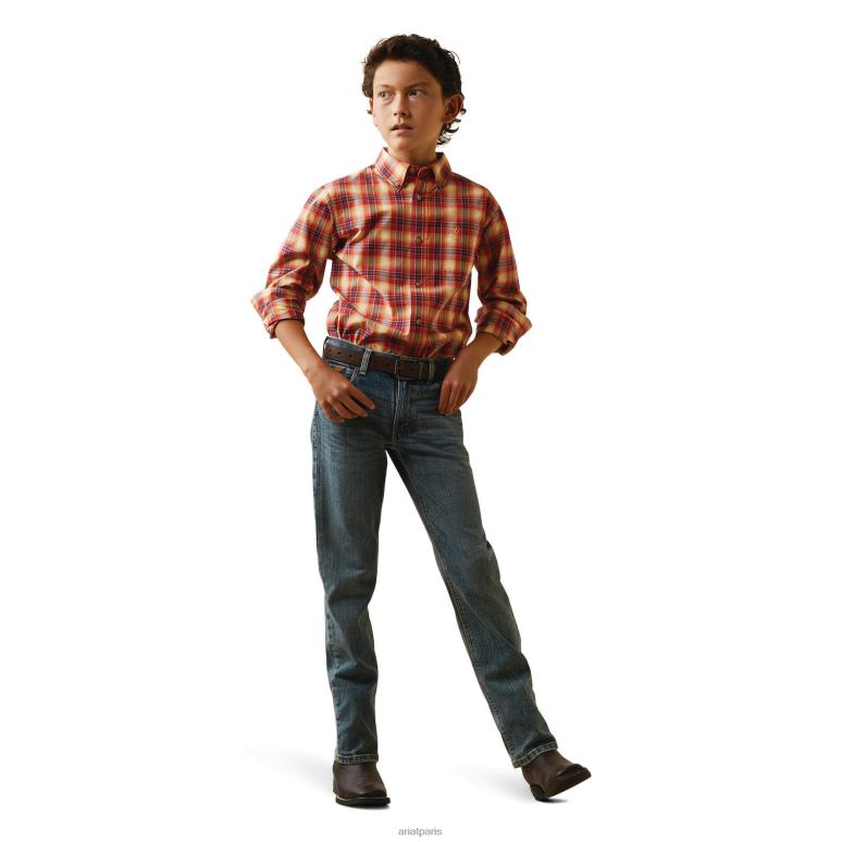 RJ66P4078 chemise coupe classique pro nayel Ariat vêtements rouge tango enfants