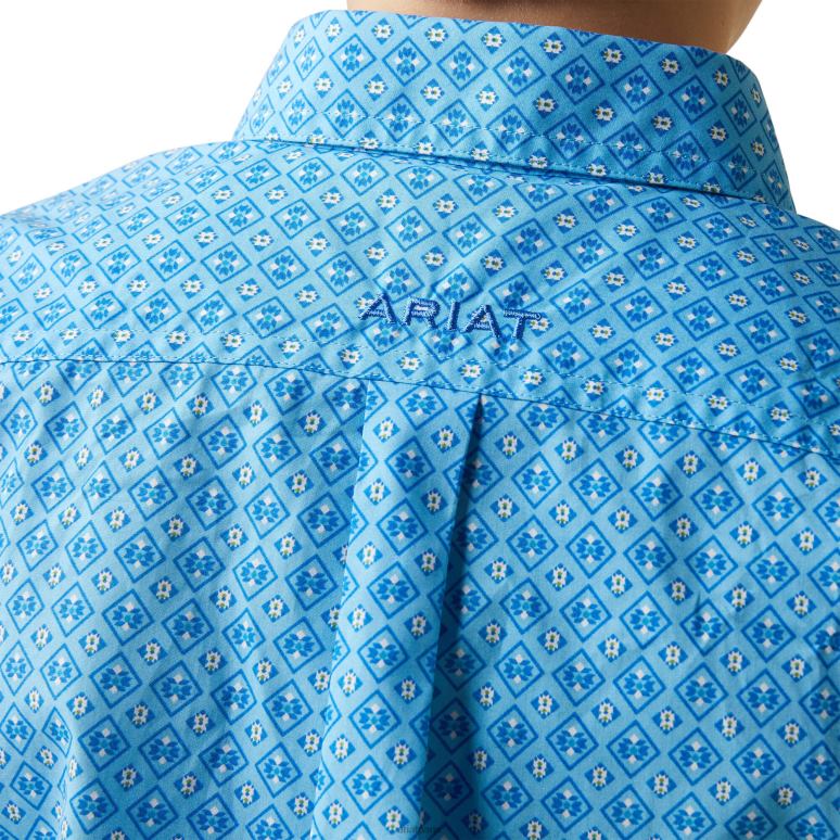 RJ66P4084 chemise coupe classique lac Ariat vêtements grotte bleue enfants