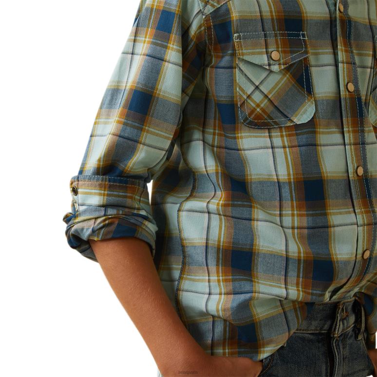 RJ66P4088 chemise coupe rétro habney Ariat vêtements aquatique enfants